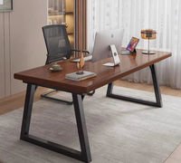 Bureau d'ordinateur multifonctionnel en bois, simple, moderne et durable, avec une longue surface d'étude pour étudiants et usage domestique
