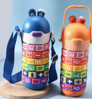 Botol Minum Anak Digital Puzzle Anti Bocor untuk Anak Laki-laki dan Perempuan, Botol Minum Anti Pecah