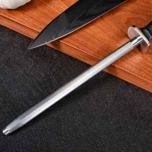 Afilador de cuchillos tipo varilla de carbono de 8 pulgadas con mango de madera Afilador de cuchillos de acero de 2 etapas por <span class=keywords><strong>Sharp</strong></span> - Product Image 2