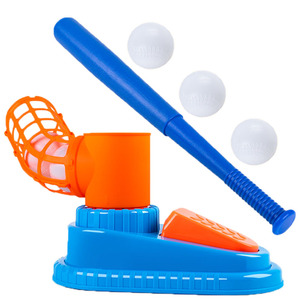 Set Lanciatore di Palline da Baseball a Pedale per Bambini, Macchina Lanciapalline Giocattolo con Mazze in ABS/PP da 500g per Giochi Sportivi all'Aperto e al Chiuso - Product Image 1