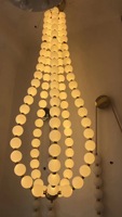 Personalizar preciosa burbuja blanca y negra iluminación perla larga gota luces de techo candelabros para decoración de eventos de boda