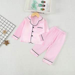 Nueva Moda Primavera Verano Ropa de Dormir para Niños Conjunto de Pijamas de Satén de 2 Piezas para Niñas Mangas Largas Absorbente de Humedad - Product Image 3