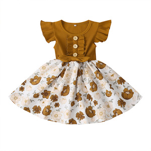 Abito Estivo 2026 per Bambine in Cotone con Maniche a Farfalla e Stampa Floreale, Modello Principessa a Trapezio per Età 1-8 Anni, Disponibile in Diversi Colori - Product Image 5
