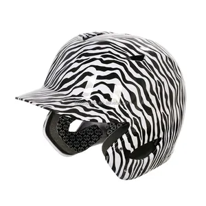 Capacete arh027 de alta qualidade, material abs, zebra, listras, transferência da água, brilhante, capacete de baseball