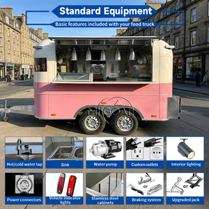 Camion de restauration rapide entièrement équipé pour la vente en gros : jus de citron, <span class=keywords><strong>vin</strong></span>, crêpes, desserts, bubble tea, café, et autres plats. - Product Image 5