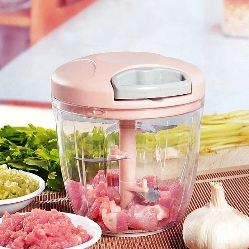 Alat Aksesoris Dapur Multifungsi Tarik Tangan Mini Manual Pengiris Sayuran 4 Pisau Pemotong Pemotong Sayur Gadget Dapur