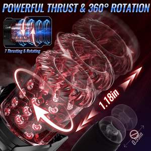 Masturbateur masculin étanche AI Sync avec 7 modes de succion, de poussée et de rotation et 7 modes de léchage, Pocket Pussy, jouet sexuel pour hommes - Product Image 3