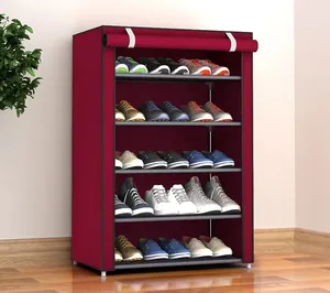 多层织物帆布架防尘鞋柜可拆卸鞋架节省空间的鞋柜用于鞋子存储收纳架