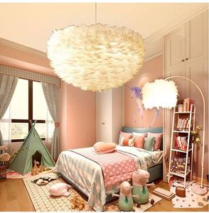 Candelabro para niños, lámpara creativa para sala de bodas Ins Girl, nuevo Material cálido y romántico, pluma nórdica LED, cocina de aluminio <span class=keywords><strong>90</strong></span> - Product Image 2