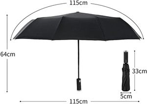 10-Bone Three-folding Umbrella Fully Automatic <b>Flashlight</b> Umbrella <b>LED</b> Light Folding Sun and Rain Umbrella - Product Image 2