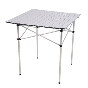 Foldable U-Shape Aluminum Camping <b>Table</b> with <b>Bamboo</b> Panel Modern Outdoor Furniture - Product Image 1