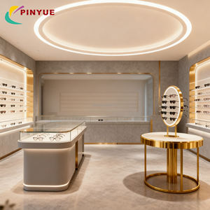 Vitrines d'exposition pour lunettes personnalisées, design d'intérieur de magasin de lunettes de soleil avec éclairage LED pour un <span class=keywords><strong>service</strong></span> de magasin unique pré-assemblé - Product Image 4