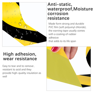 Ruban <span class=keywords><strong>de</strong></span> marquage au sol auto-adhésif en PVC <span class=keywords><strong>de</strong></span> haute qualité, facile à retirer, en caoutchouc, pour la sécurité routière, avertissement <span class=keywords><strong>de</strong></span> danger, 33 m, couleur <span class=keywords><strong>de</strong></span> voie, avertissement - Product Image 4