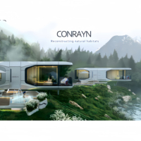 Tiny House de Luxe, Maison Mobile Préfabriquée, Capsule Spatiale pour Dormir en Plein Air, Matériel en Acier Galvanisé, Style de Conception Chinois pour Bureau