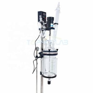 Topace-recipiente de reacción encamisado para escritorio, Reactor químico de vidrio de doble capa de 5L, 2L a 5L para decarboxilación - Product Image 2