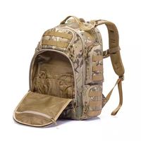 Sac à dos tactique vintage unisexe PF avec cadre externe, camouflage, 36-56L, fermeture éclair, imperméable, en nylon et polyester, bandoulière arquée
