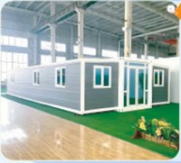 Maison conteneur préfabriquée mobile en acier haute résistance, 20 pieds, 40 pieds, extensible, design moderne, étanche et ignifuge