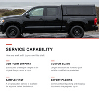 Auvent de camionnette rigide noir pour montage sur pick-up personnalisé