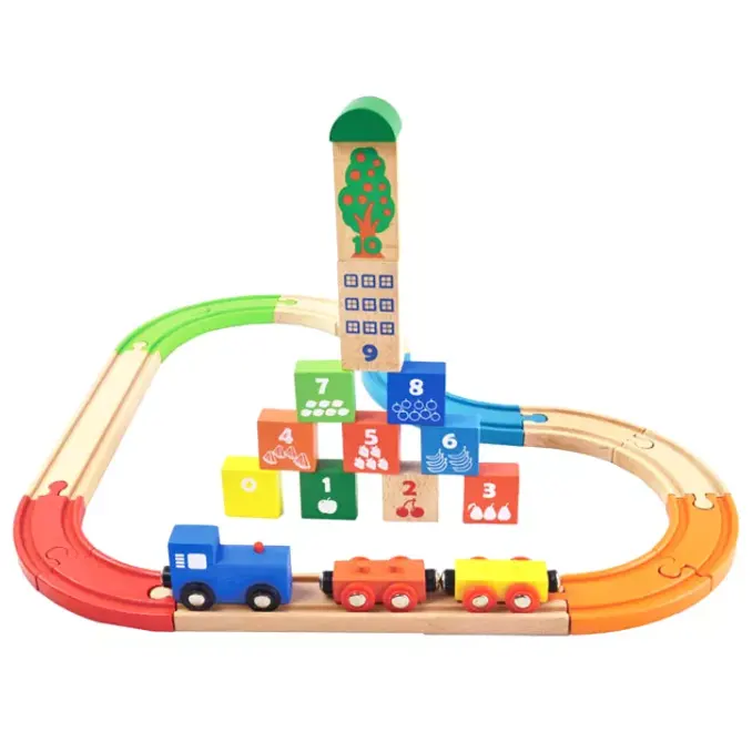 Дошкольные игрушки Монтессори, малыш, Деревянный Железнодорожный Набор, слот, автомобиль, игрушки, уличные игрушки для детей