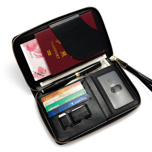 Portefeuille pour passeport long RFID d'affaires, porte-cartes, porte-monnaie à fermeture éclair à la mode, stockage de <span class=keywords><strong>billets</strong></span> pour certificat de voyage - Product Image 5