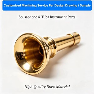 Pièces d'instruments usinées sur commande par tournage et fraisage CNC, accessoires d'instruments de musique, embouchure de tuba plaquée or - Product Image 2