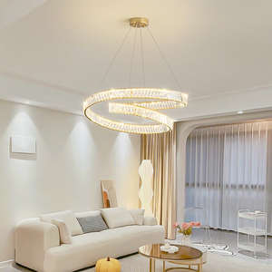 Modern LED Crystal Chandelier Home Decor Metal Led Gold Ring Pendant <b>Light</b> for <b>Dining</b> Table - Product Image 4