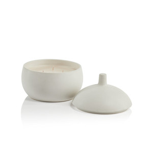 Décoration d'intérieur minimaliste nordique de luxe, pots à bougies en céramique blanc mat en forme de <span class=keywords><strong>citrouille</strong></span> uniques avec couvercles - Product Image 2