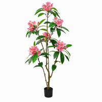 Arbre artificiel de frangipanier tropical, best-seller, avec des fleurs roses pour la décoration intérieure