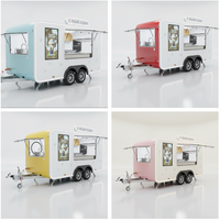 Remorque alimentaire commerciale homologuée UE de 16 pieds, bleue, camion de restauration mobile pour hamburgers et pizzas avec équipement de cuisine complet sur roues, en vente