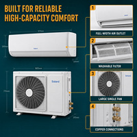 Climatiseur solaire 24000 BTU hybride DC Inverter mural, climatisation et chauffage hors réseau pour maison, bureau, magasin