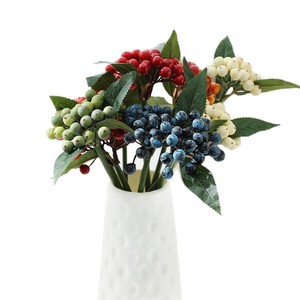 <span class=keywords><strong>H886</strong></span> Ramilletes de Flores y Frutas Artificiales de Estilo Europeo, Decoraciones Navideñas y Accesorios Florales, Arándanos, Peonías, Bayas - Product Image 5