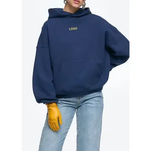Vente en gros de vêtements pour femmes sweats à capuche en coton biologique avec logo personnalisé sweat à capuche uni de haute qualité pour femmes