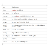 Serveur Rack 1U HPE ProLiant DL360 Gen11 à Vendre : Serveur d'Entreprise avec 512 Go de Mémoire, SSD, HDD et ILO – En Stock