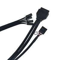 Boîtier d'ordinateur noir de haute qualité avec contrôle audio interne, double USB, panneau avant, câble de carte mère et interrupteur d'alimentation PLED