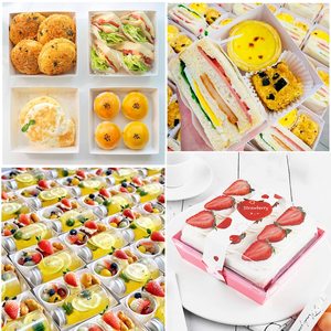 Nấu chín thực phẩm hộp với bìa trong suốt màu hồng không thấm mỡ kraft giấy tráng miệng hộp bánh bánh các tông bánh sandwich hộp container - Product Image 6