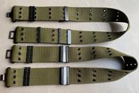 Ceinture de sangle en PP de couleur verte de haute qualité de 5.7cm avec boucle à crochet et 57 œillets exportés vers le pays du Kenya