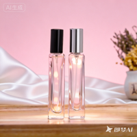 Botol Parfum Kaca Logo Kustom Siap Pakai 10ML 15ML Leher Crimping Bentuk Persegi Ramping dengan Pompa Semprot dan Sablon