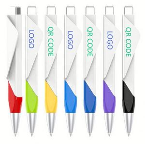 Nouveau stylo à bille pliable créatif avec logo QR code personnalisé, idéal pour le sport, les étudiants, comme cadeau promotionnel, noir - Product Image 1