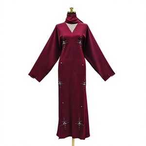 Abaya noire brodée de palmiers, style turc, légère et respirante, pour femme, longueur cheville, manches longues, robe modeste, printemps - Product Image 2