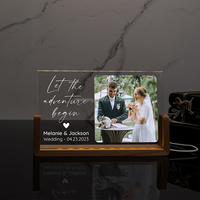 Affichage personnalisé de photo de mariage, cadre photo acrylique avec lumière LED, cadeaux de mariage personnalisés