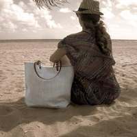 Vente en gros de sac fourre-tout en lin de jute tendance Offre Spéciale avec impression personnalisée sac de plage imperméable et réutilisable sac à main en toile de jute pour femmes