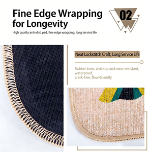 Tapis <span class=keywords><strong>de</strong></span> sol durable aspect lin avec envers en caoutchouc antidérapant et absorbant l'eau, paillasson avec motifs forestiers pour usage domestique - Product Image 4
