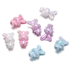 Rabbit Shape Acrylic Loose <b>Beads</b> For Bracelet Making With Iridescent Finish 10mm Size Craft Jewelry Accessories Wholesale - Product Image 4