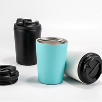 Mug isotherme en acier inoxydable à double paroi de 12 oz, réutilisable, écologique, portable, avec couvercle à vis, 12-24h