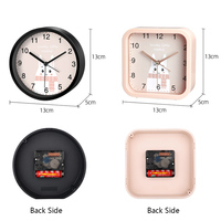 Réveil silencieux à affichage à aiguilles rondes en quartz, style classique, petit, pour chambre à coucher, chevet, sans tic-tac, cadeau pour étudiant, marque OEM