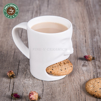 Tasse à café en céramique avec porte-biscuits, promotion en gros personnalisée, tasse à lait créative avec porte-biscuits, trois en un, tasses conjuguées
