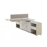 Bureau de personnel modulaire moderne avec panneau acoustique d'intimité et grand meuble de rangement – Poste de travail ergonomique pour bureaux à plan ouvert