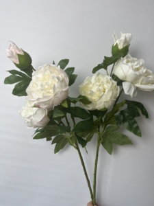 O-X968 Prix de gros usine Haute qualité 3 têtes Pivoines artificielles effet naturel Blanc Rose Grande tige <span class=keywords><strong>Fausse</strong></span> fleur de <span class=keywords><strong>pivoine</strong></span> - Product Image 6