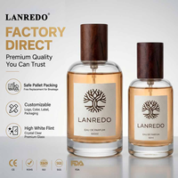 Flacon de parfum en verre transparent à sertir, 50 ml, 100 ml, vide, avec bouchon en bois naturel – Qualité usine