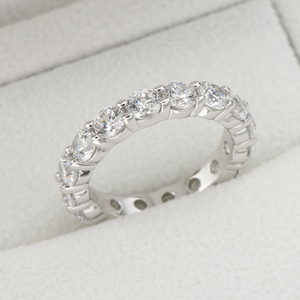 Nhẫn tennis eternity bạc sterling 925 cao cấp 4.0mm đính đá zirconia (CZ) thời trang, bán sỉ, thích hợp cho đám cưới, đính hôn hoặc tiệc tùng - Product Image 3